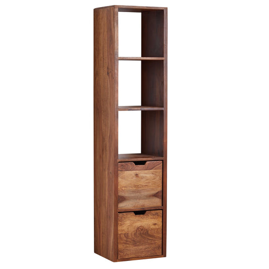 Wandplank Sheesham Massief Hout 35x150x30 cm Hangplank Modern | Muurplank Hangende Plank met Lades | Plank voor de Wand Zwevend