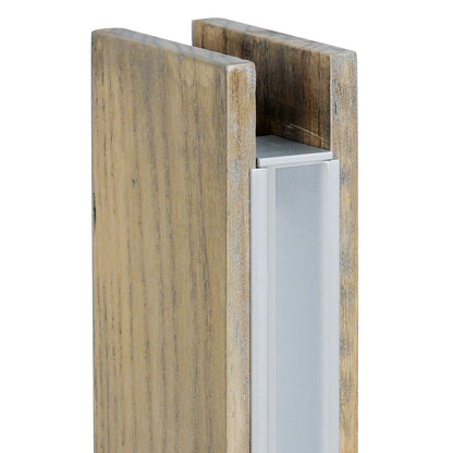 LED -tafellamp "rechte" 51 cm hoog, gemaakt van metaal, plastic en ashout, met stevig geïnstalleerde LED's, warm wit (770 lm, 3000k), dimable