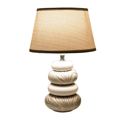 Keramische tafellamp "Stoney", modern., Keramische tafellamp in grijs, met E14 -aansluiting, tafellamp voor eetkamer, woonkamer, gang of kantoor, of als een bedlamp, 31 cm hoog