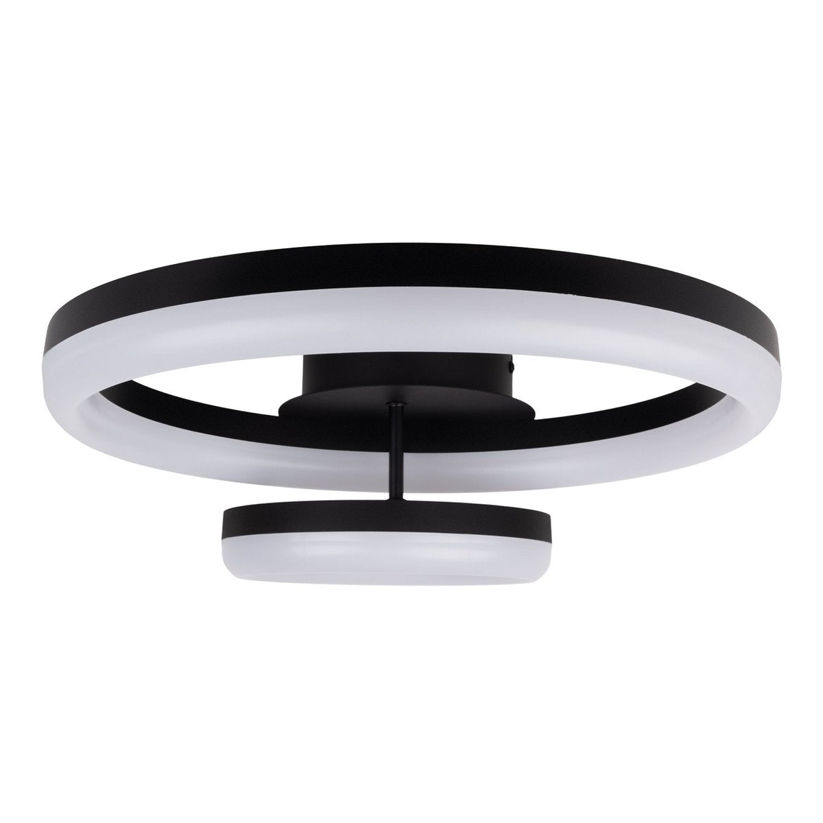 LED CCT-plafondlicht "Circulo" gemaakt van zwart metaal en zandkleurig plastic 53 cm lang