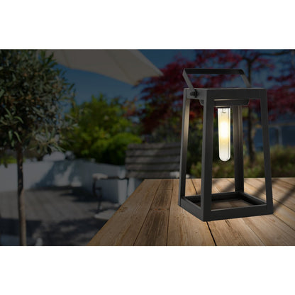 LED -decoratieve lamp, voor buiten, decoratie metaal en plastic in het zwart, met geïntegreerde LED
