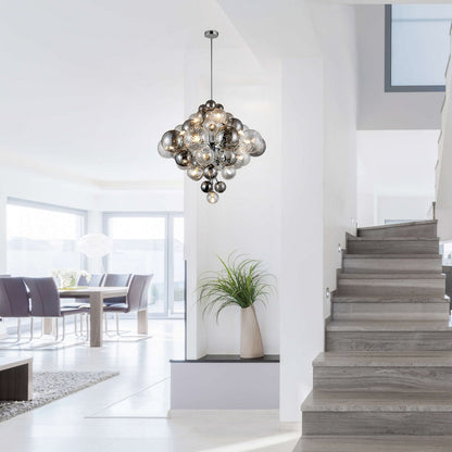 Hanger lamp "bol" Ø 75 cm, au s metaal en glas met verschillende structuren, verlichting voor woonkamer, eetkamer of kantoor.