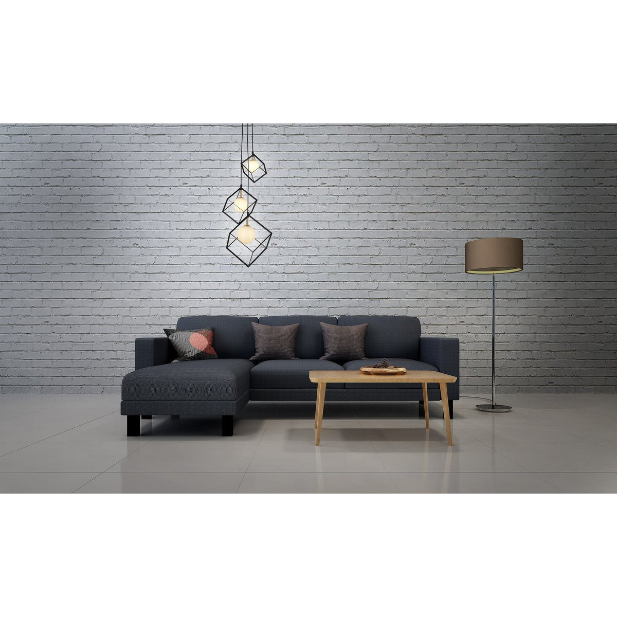 3-flame hanglamp "Cadre", retro hanglamp gemaakt van metaal en glas in zwart en wit met een G9-aansluiting, in totaal 147 cm hoog, voor woonkamer en kantoor.