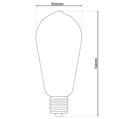 LED-lamp "Dilly" 3-set E27-versie, 4 watt, Ø 6,4 cm, gemaakt van metaal en glas, barnsteen