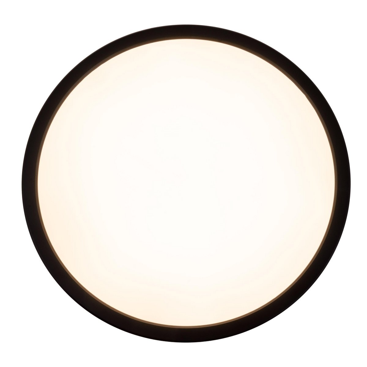 Het LED-plafondlicht "Carlo" met RGB-backlight, Ø van 29,3 cm, klassiekmoderne plafondlicht gemaakt van zwart/wit plastic met veel functies, b.v.