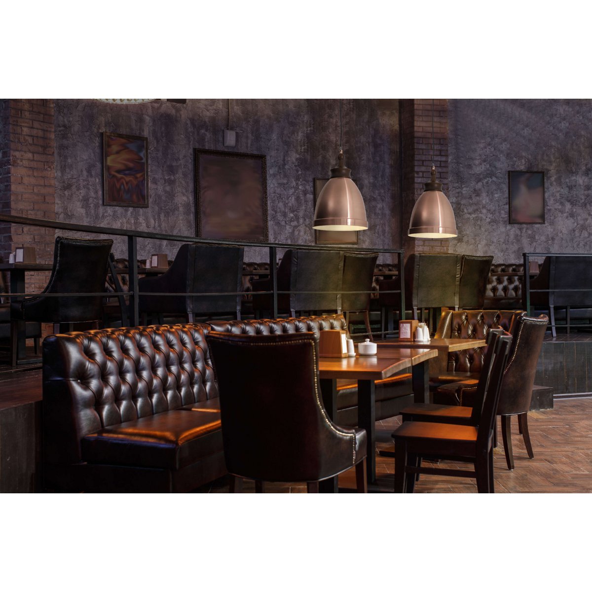 Metalen hanglamp "Pinhead" met houtlook opzetstuk