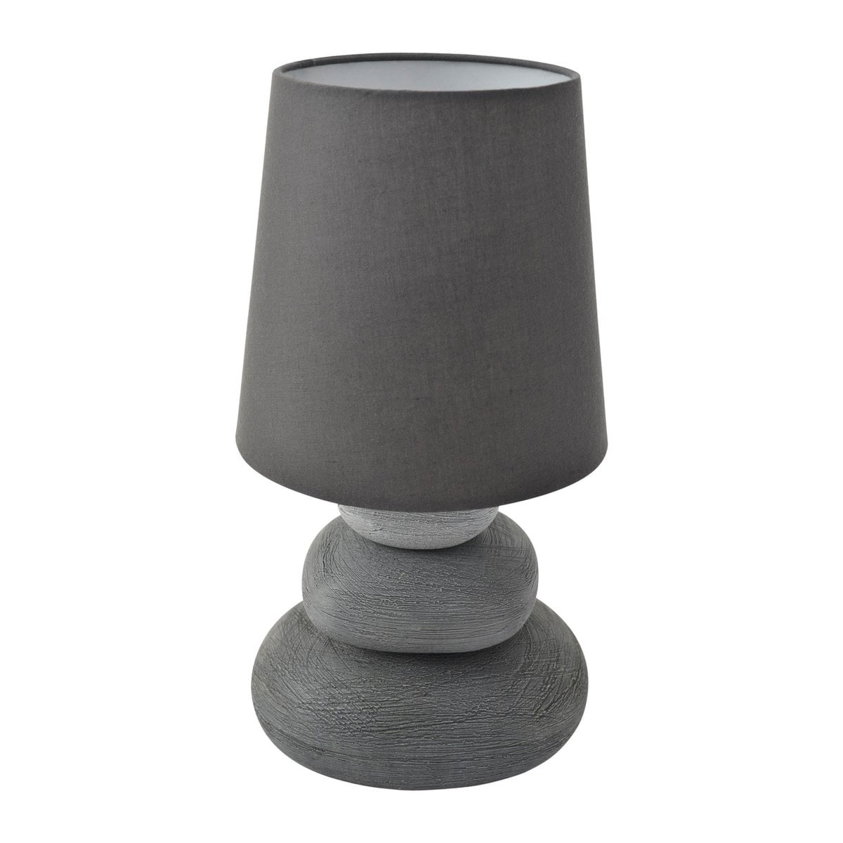 Keramische tafellamp "Stoney", keramische tafellamp in grijs, met E14 -aansluiting, tafellamp voor eetkamer, woonkamer, gang of kantoor, of als bedlamp, 31 cm hoog