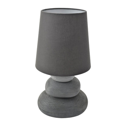Keramische tafellamp "Stoney", keramische tafellamp in grijs, met E14 -aansluiting, tafellamp voor eetkamer, woonkamer, gang of kantoor, of als bedlamp, 31 cm hoog