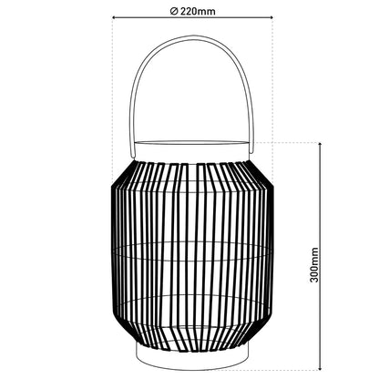 LED zonnelamp "Korbiniaanse" decoratie voor het buitengebied gemaakt van metaal, plastic en snoer in de natuur, met stevig ingebouwde LED's.