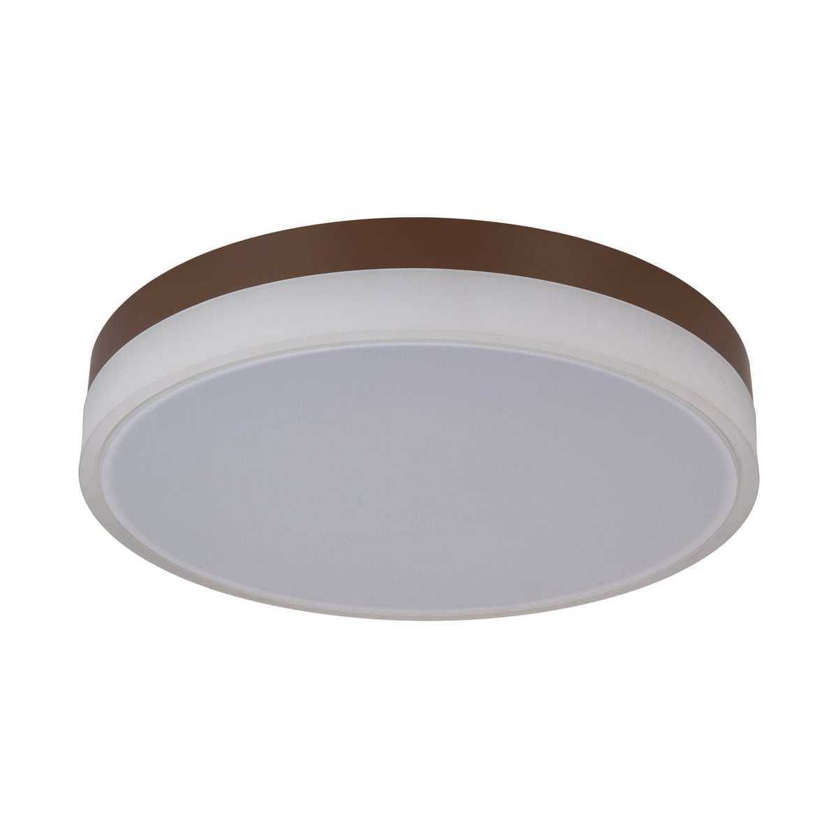 LED-plafondlicht "Lola" Ø van 50 cm, 9 cm hoog, metaal en plastic in bruin en wit, geïntegreerde LED's, 1900 lm, dimmable, CCT-functie 3000-6500 K, nachtlichtfunctie