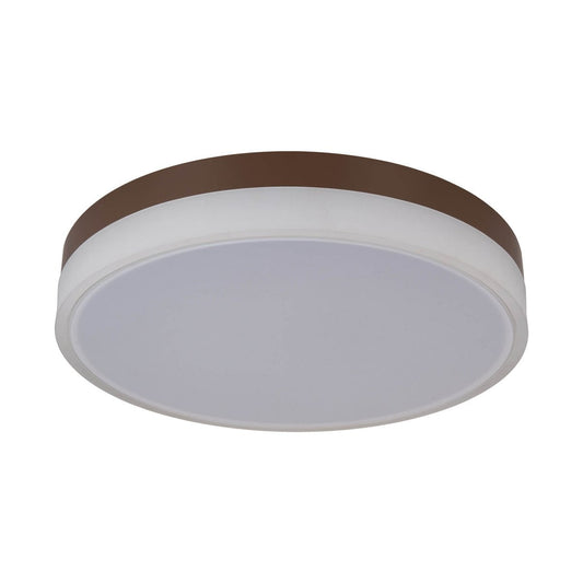 LED-plafondlicht "Lola" Ø van 50 cm, 9 cm hoog, metaal en plastic in bruin en wit, geïntegreerde LED's, 1900 lm, dimmable, CCT-functie 3000-6500 K, nachtlichtfunctie