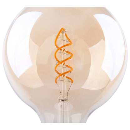 2 Set LED -lamp E27 -versie, 5 watt Ø 12,5 cm, metaal en glas, Amber