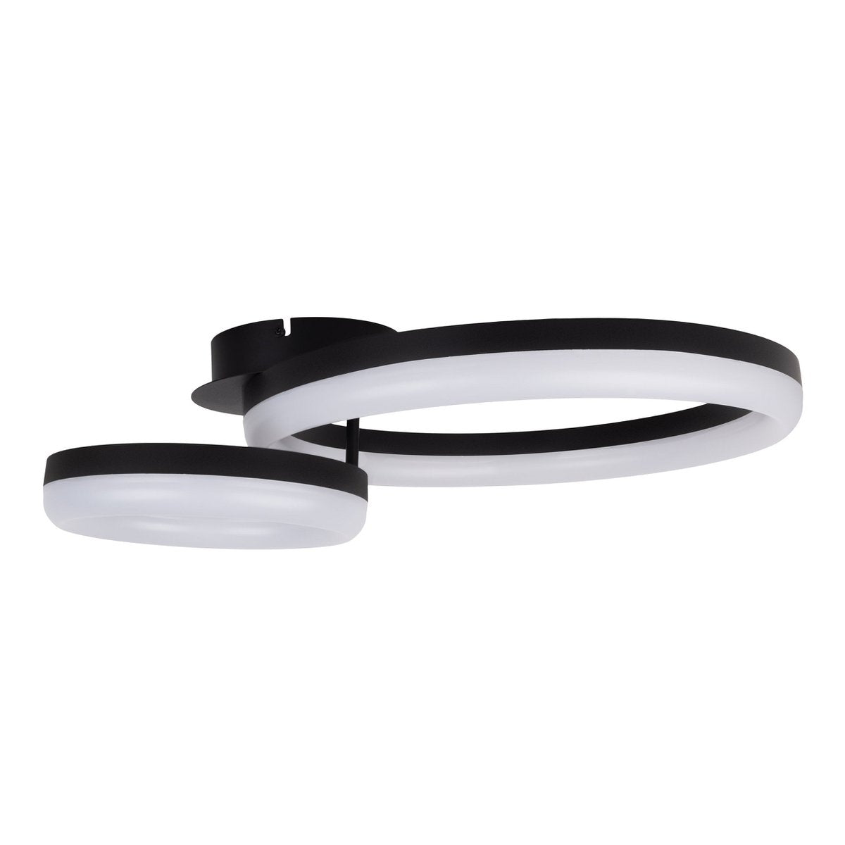 LED CCT-plafondlicht "Circulo" gemaakt van zwart metaal en zandkleurig plastic 53 cm lang