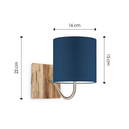 Home Sweet Home Wandlamp - Drift E27 Lampenkap donkerblauw 16cm