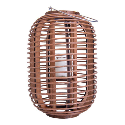 Decollicht "Korbinian" inclusief Solar Led Candle voor tuin en terras, zonnelamp gemaakt van bruin rotan, hoogte 32 cm