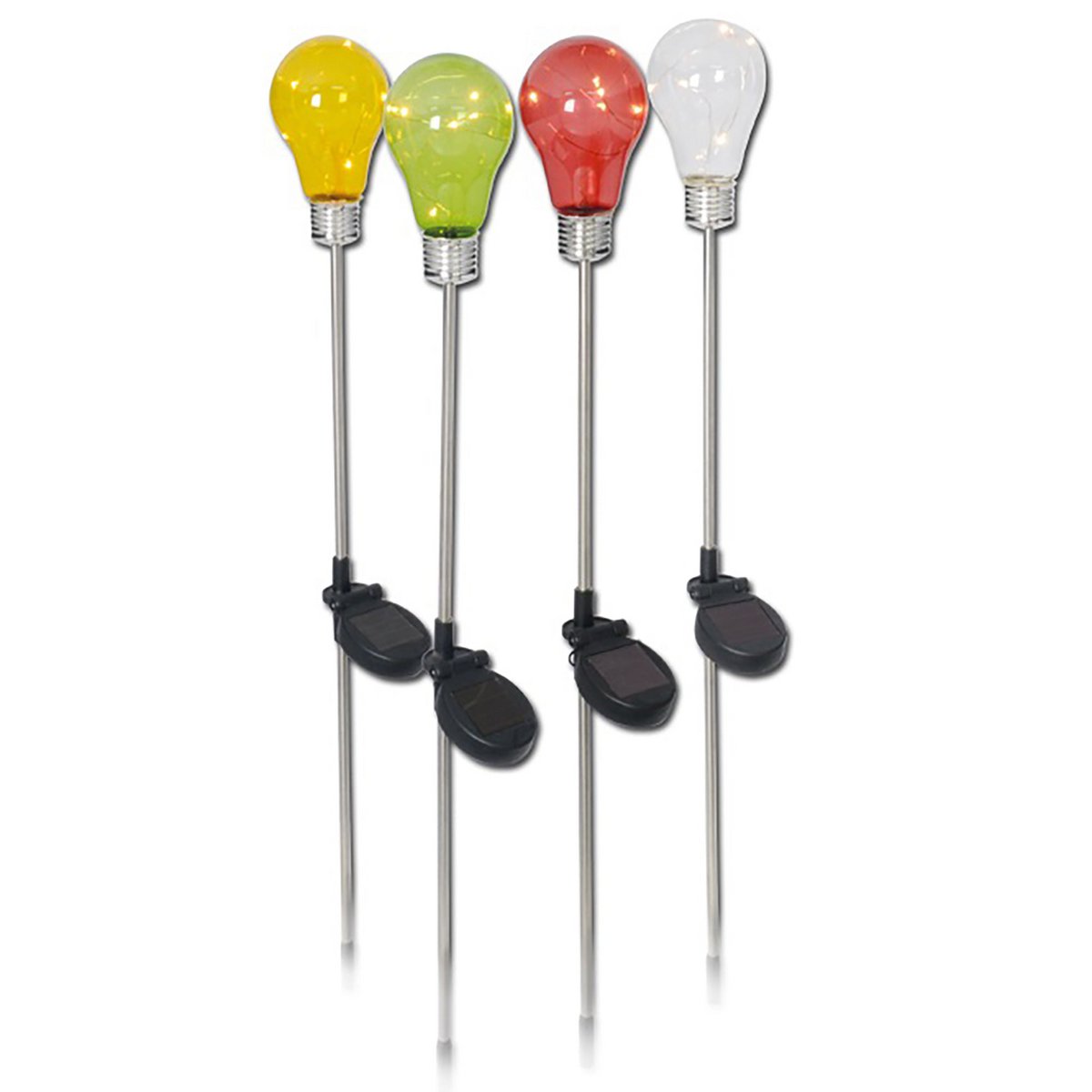 Set van 4 decoratieve solar grondpennen "lamp"