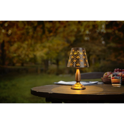 LED -zonnetafels "Elsa" - metalen tafellamp buiten in Altmessing, met geïntegreerde LED's