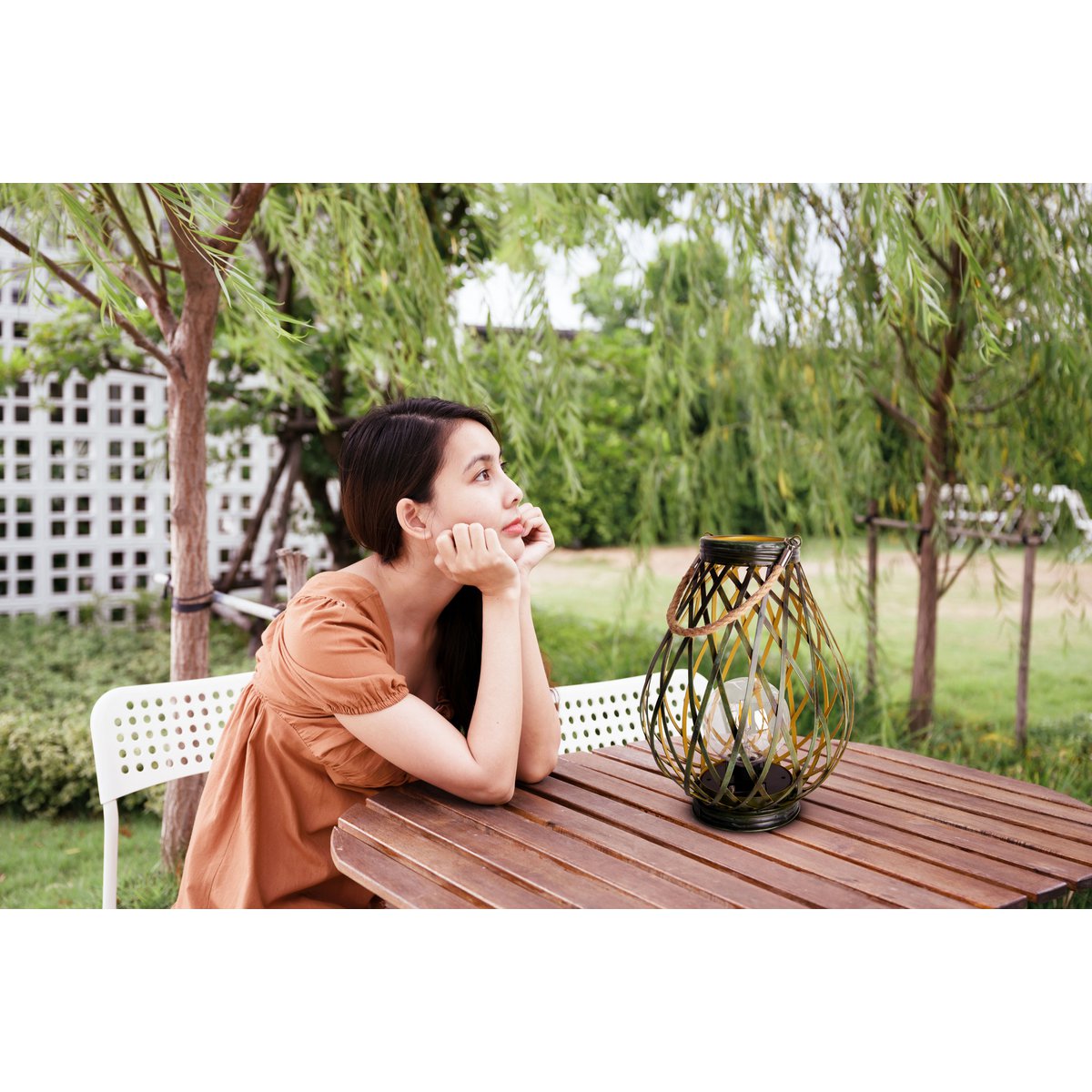 LED decoratief zonnelamp "Baluba" - Buiten metaal en plastic in goud met stevig geïntegreerde LED's