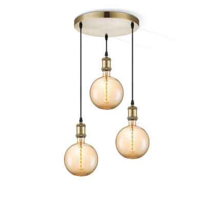 Home Sweet Home hanglamp brons vintage rond - 3 LED -dimbaar E27 amber