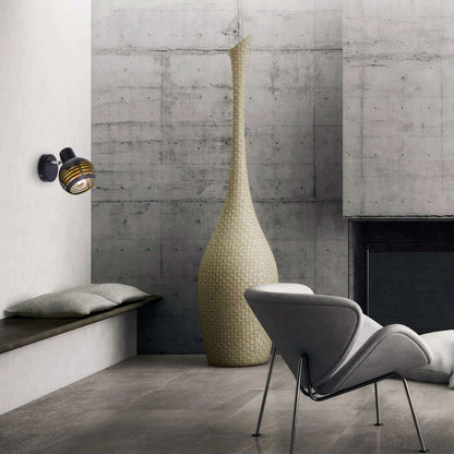 1er muur- en plafondlamp, plek "casco" gemaakt van metaal in zwart en goud, met E27 -aansluiting, 23 x 12 x 14 cm. Stijlvolle verlichting voor woonkamer, eetkamer of keuken.