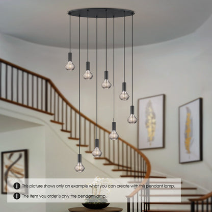 Home Sweet Home Zwarte ovale metalen Hanglamp 8L - 80/25/117.5CM