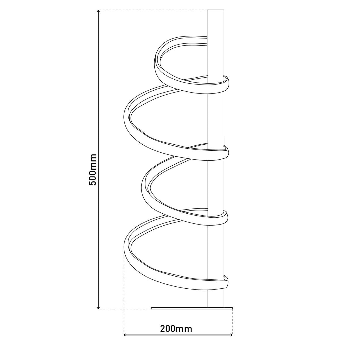 LED -tafellamp "Belleza", moderne metalen en plastic tafellamp in zwart, goud en wit, met stevig gebouwd -in LED's, 50 cm hoog, verlichting voor woonkamer, eetkamer, slaapkamer of kantoor.