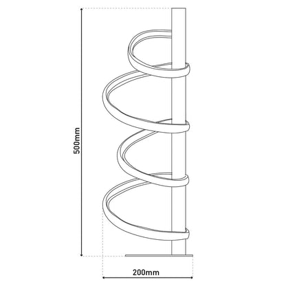 LED -tafellamp "Belleza", moderne metalen en plastic tafellamp in zwart, goud en wit, met stevig gebouwd -in LED's, 50 cm hoog, verlichting voor woonkamer, eetkamer, slaapkamer of kantoor.