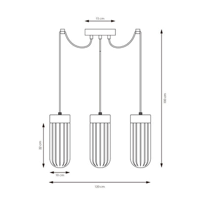 Home Sweet Home Hanglamp Capri - rook glas - 120x120x100cm
