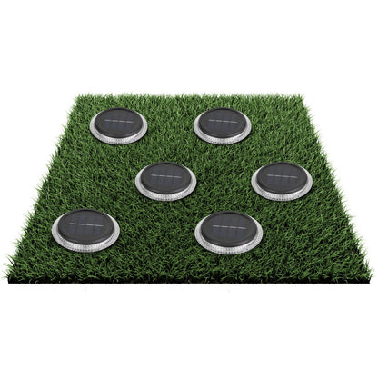 6 Set Solar-Boden-Sprießleucht Ø ca. 11,2 cm, zwart plastic, schemeringsensor, voor toegang, terras en paden