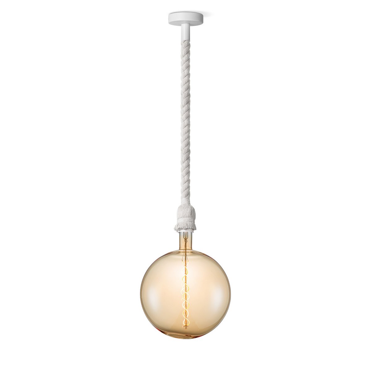 Home Sweet Home hanglamp wit Leonardo Globe - - dimbaar E27 amber