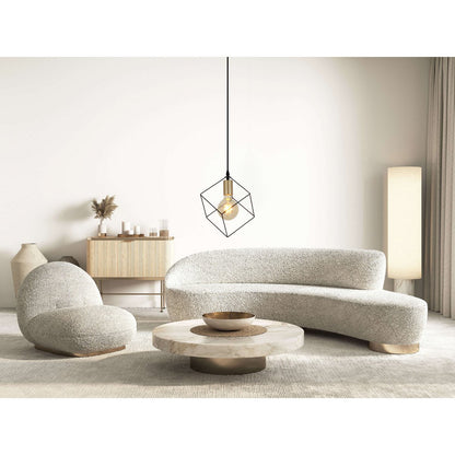 Hanger lamp "canto", hanglamp in metalen zwart en goud, e27 socket, voor eetkamer, woonkamer, gang of kantoor, 26 x 26 cm