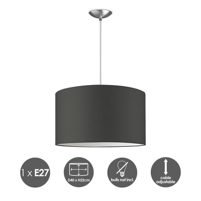 Home Sweet Home hanglamp Bling met lampenkap, E27, antraciet, 40cm