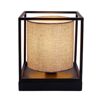 Tafellicht "Beta" grijs gemaakt van metaal met stofscherm in grijs, met E14 -aansluiting, lamp voor woonkamer, eetkamer, gang en kantoor, 15 x 15 x 17 cm