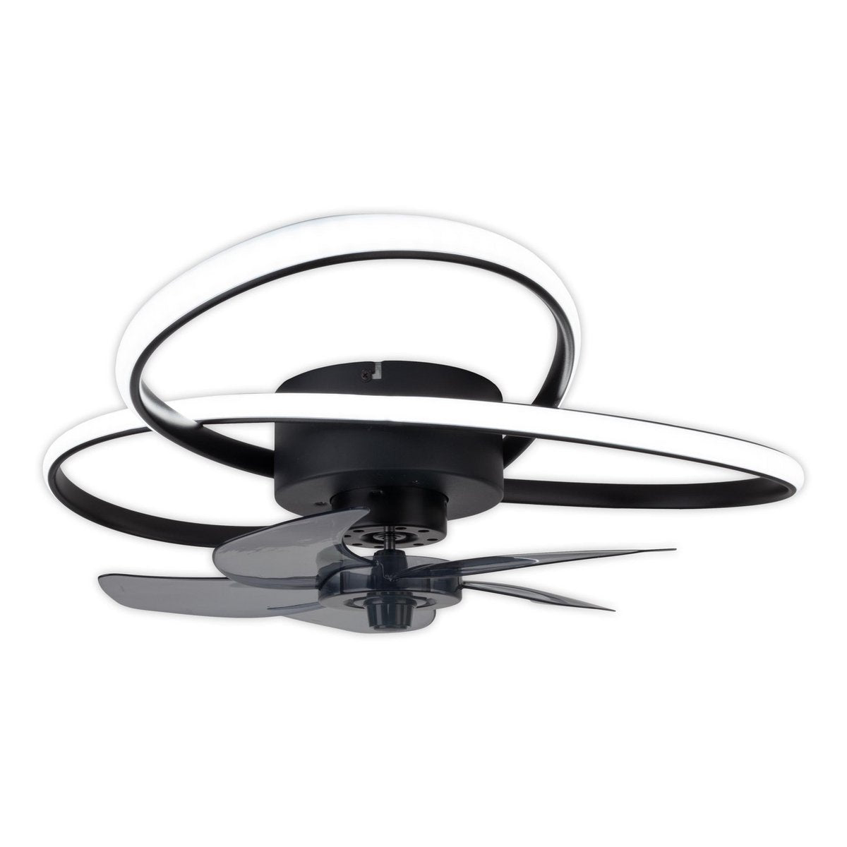 Modern LED -plafondlicht "Riccio" inclusief ventilator, nachtlichtfunctie, dim- en lichttemperatuurinstelling is uitgerust met stevig geïnstalleerde LED's en heeft een geschatte Øvon 58 cm.