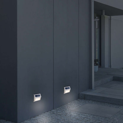 4 Set LED LED Solar Outer Light, voor buiten, wandlamp-metaal en plastic in stalen blank, met geïntegreerde LED