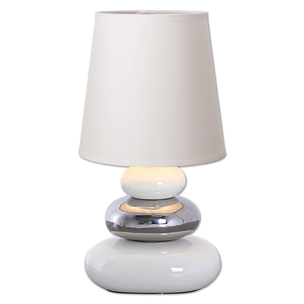 Keramische tafellamp "stoney", tafellamp gemaakt van keramiek, wit, met E14 -versie, tafellamp voor eetkamer, woonkamer, gang of kantoor, of als een bedlamp, 31 cm hoog