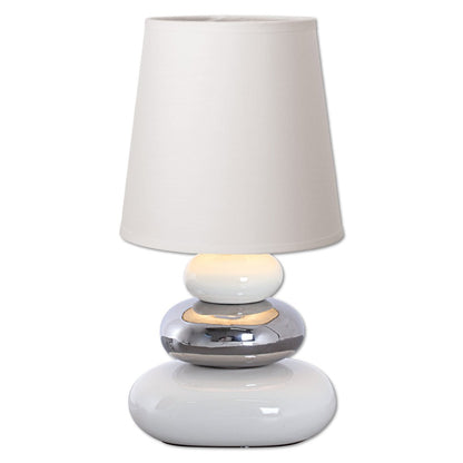 Keramische tafellamp "stoney", tafellamp gemaakt van keramiek, wit, met E14 -versie, tafellamp voor eetkamer, woonkamer, gang of kantoor, of als een bedlamp, 31 cm hoog