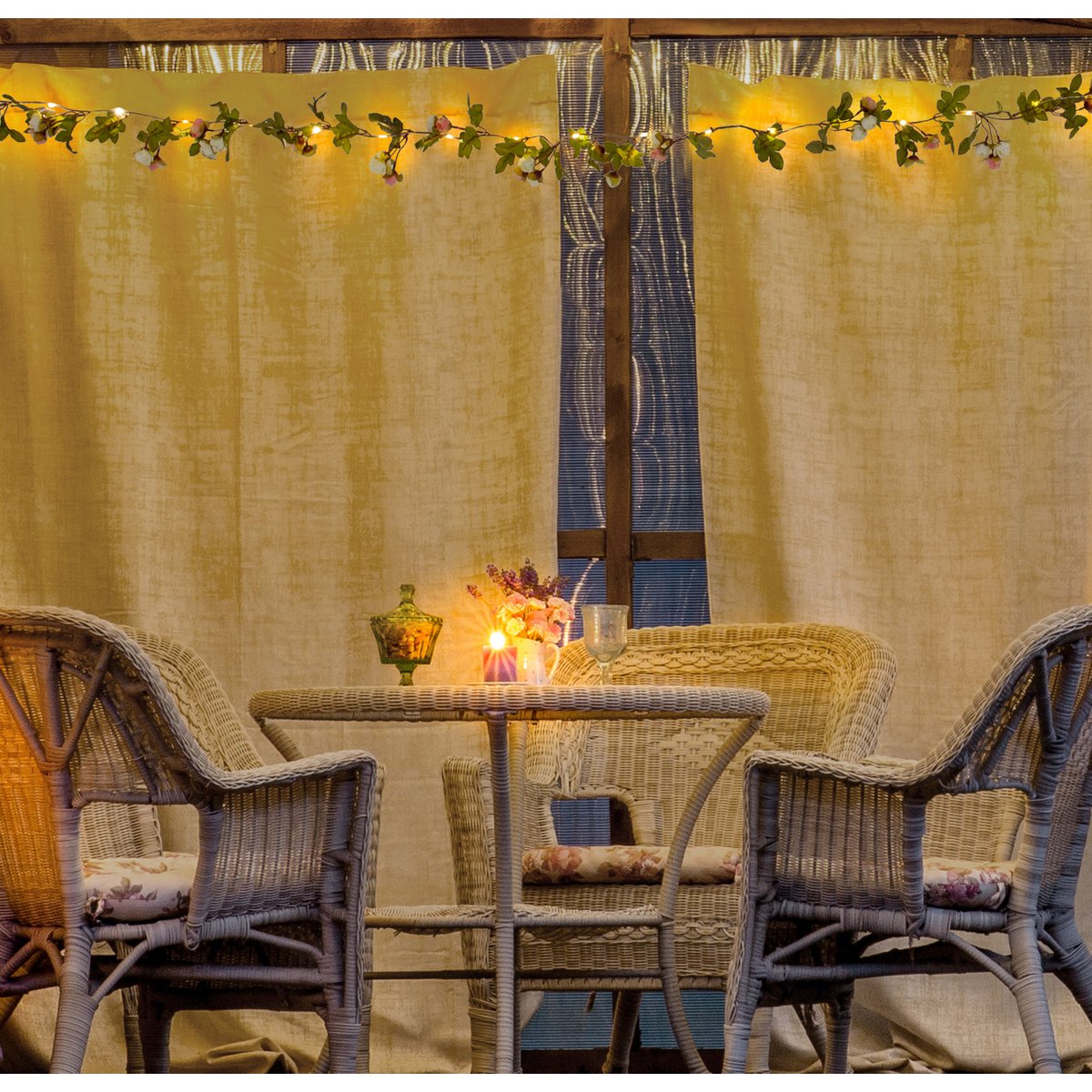 LED -lichte keten "Röschen", voor buiten, lichte keten - plastic, kleurrijk, met geïntegreerde LED