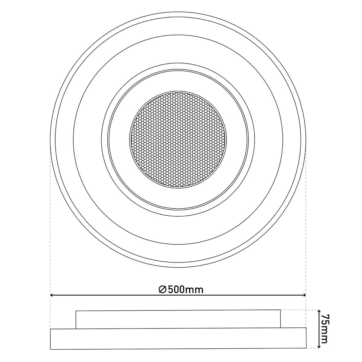 LED-plafondlamp "Doira" Ø 50,5 cm, 7,5 cm hoog, metaal en plastic in zilver en wit, geïntegreerde LED's, 3600 lm licht licht, dimable, CCT-functie 3000-6500 K, nachtlichtfunctie