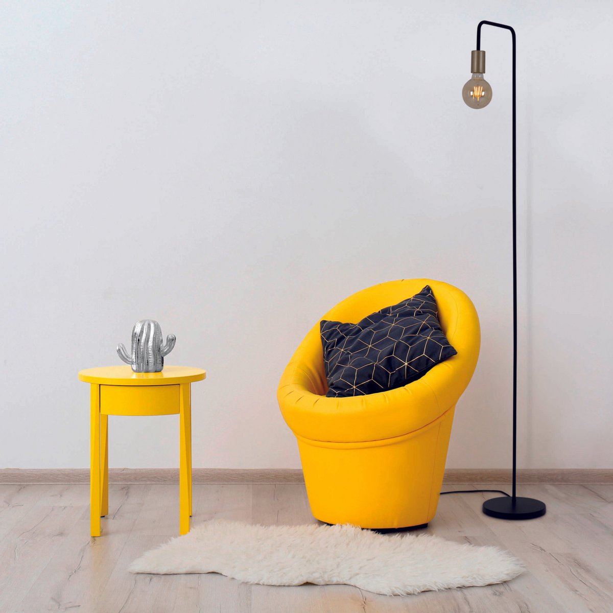 Staande lamp "Modo" gemaakt van metaal in zwarte, versies in goud, E27 -aansluiting, tafellamp voor woonkamer, eetkamer, keuken, gang, gang of kantoor, 150 High