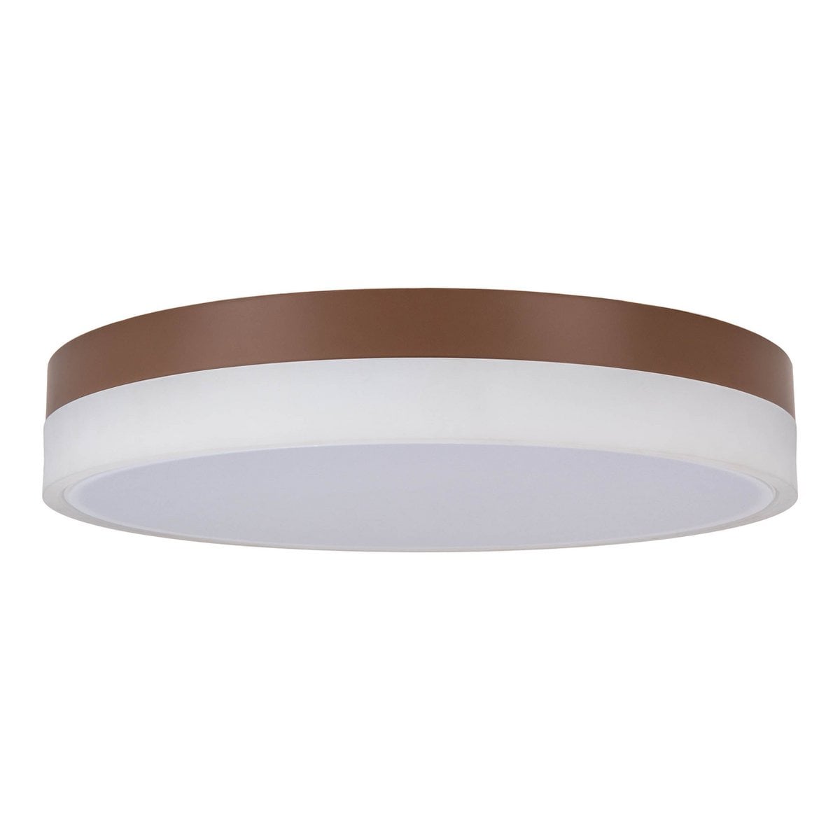 LED-plafondlicht "Lola" Ø van 50 cm, 9 cm hoog, metaal en plastic in bruin en wit, geïntegreerde LED's, 1900 lm, dimmable, CCT-functie 3000-6500 K, nachtlichtfunctie