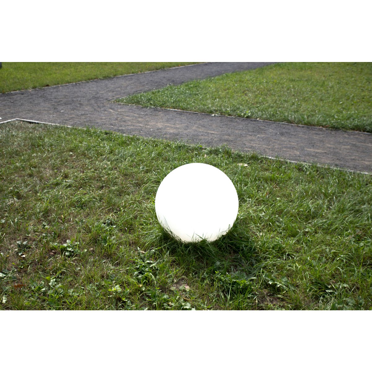 Buiten de Spitical Spit "Ball" D: 40 cm, voor buiten, plastic aarde spies, wit, E27, - Wegelettes