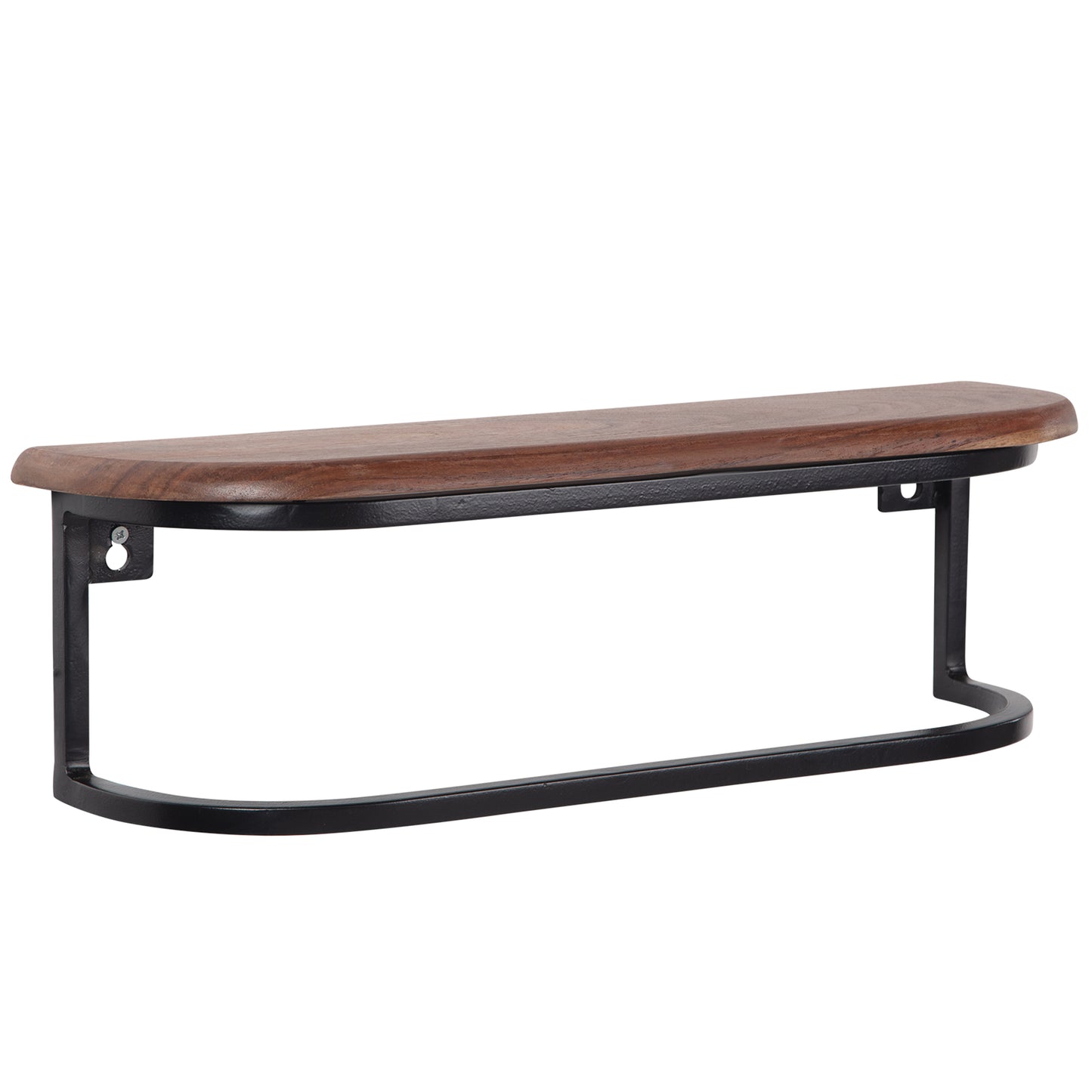 Wandplank 50x15x13 cm Sheesham massief hout/metaal Hangplank Industrieel | Klein Design Drijvend Plank Rechthoekig | Plank hangende woonkamer | Accentplankenwand