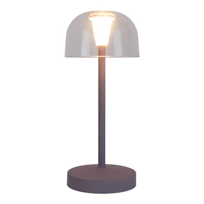 2-ex-ingestelde LED-batterijtafel Licht "Gomba" voor buiten en binnen, gemaakt van metaal en plastic in bramen, 18,5 cm hoog