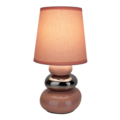 Keramische tafellamp "Stoney" Pink - Classical - Table Lamp - - Rosé/Salmon - E14 - Geen informatie
