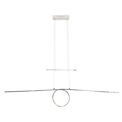 Metalen LED in zilveren LED -hanglamp, met geïntegreerde LED -slinger binnenin binnen