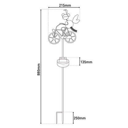 LED Solar Earth Skeer Skeer Brown H: 88cm, voor buiten, metaal en plastic aarde spies in bruin, met geïntegreerde LED