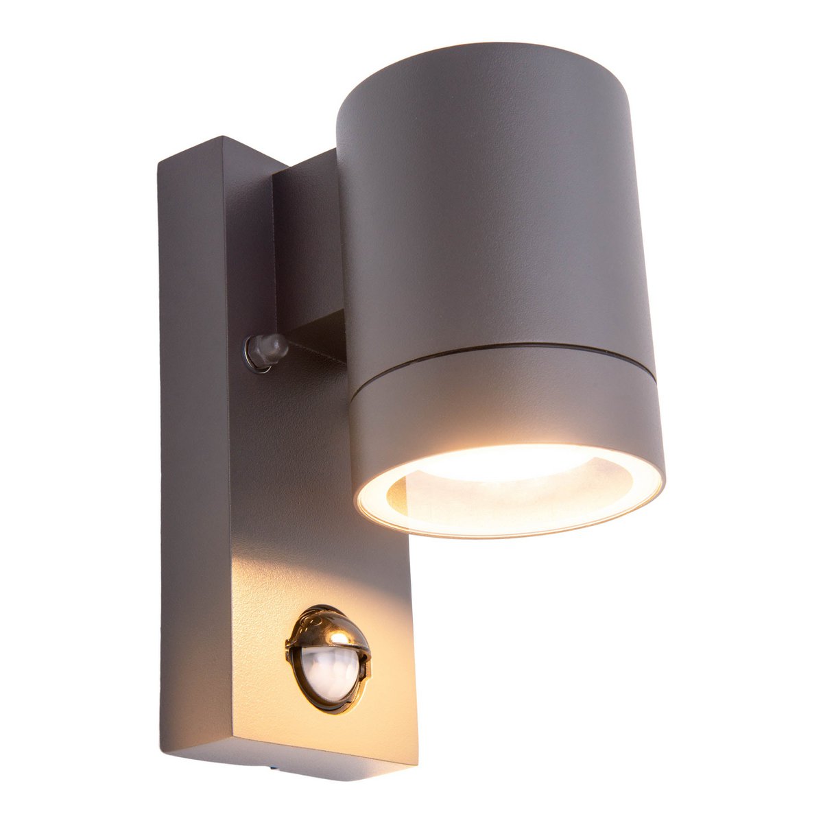 Buiten Wall Lamp "Romb" met bewegingsdetector, antraciet -gekleurd aluminium, timer, veranderbare lamp, 7 x 12,5 x 16,4 cm