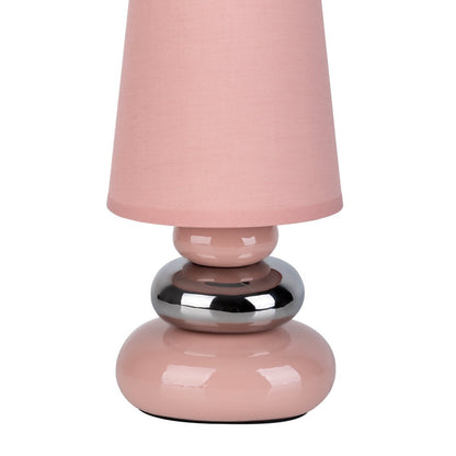 Keramische tafellamp "Stoney" Pink - Classical - Table Lamp - - Rosé/Salmon - E14 - Geen informatie