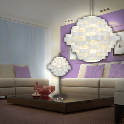 Hanger lamp "witte lijn" gemaakt van plastic in wit, e27, Ø 55 cm